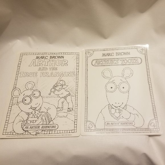 3 Marc Brown's Arthur reusable coloring sheets w 1 matching bk - Picture 4 of 7
